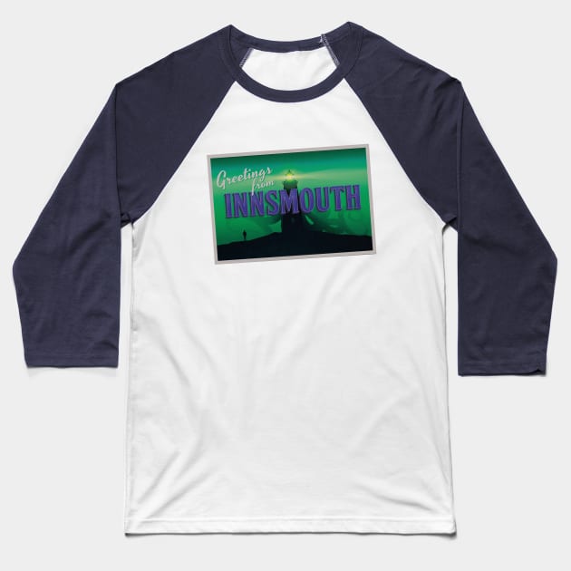 Greetings from Innsmouth Baseball T-Shirt by Tales to Terrify